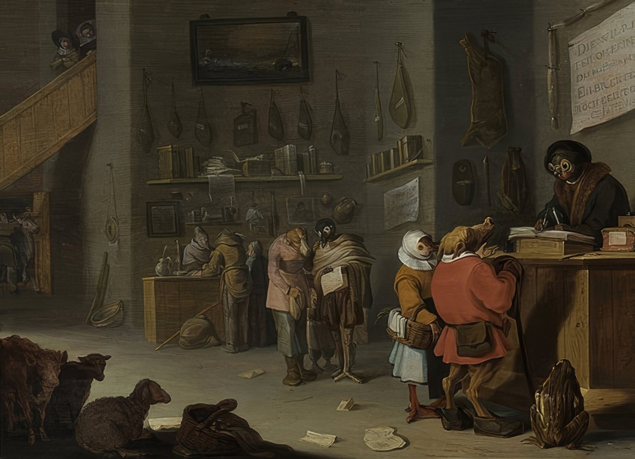 Spor o krávu stojí minimálně o jednu víc (kdo žaluje krávu?). 1629 od Cornelis Saftleven