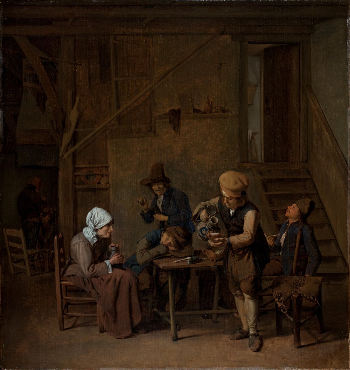 Rolníci v interiéru od Cornelis Schaeck