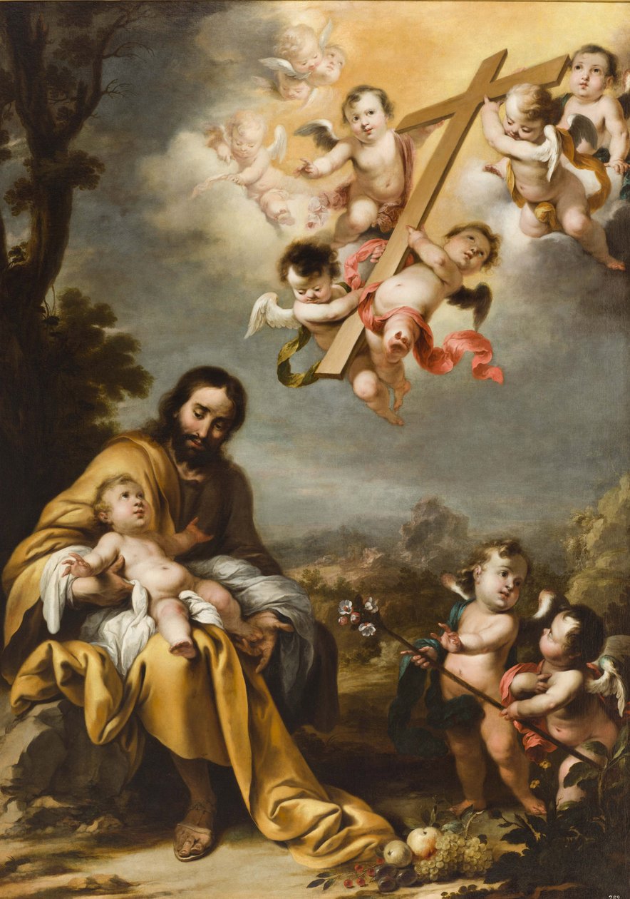 Svatý Josef a Ježíšek před svatým křížem, kolem roku 1670. od Cornelis Schut the Younger