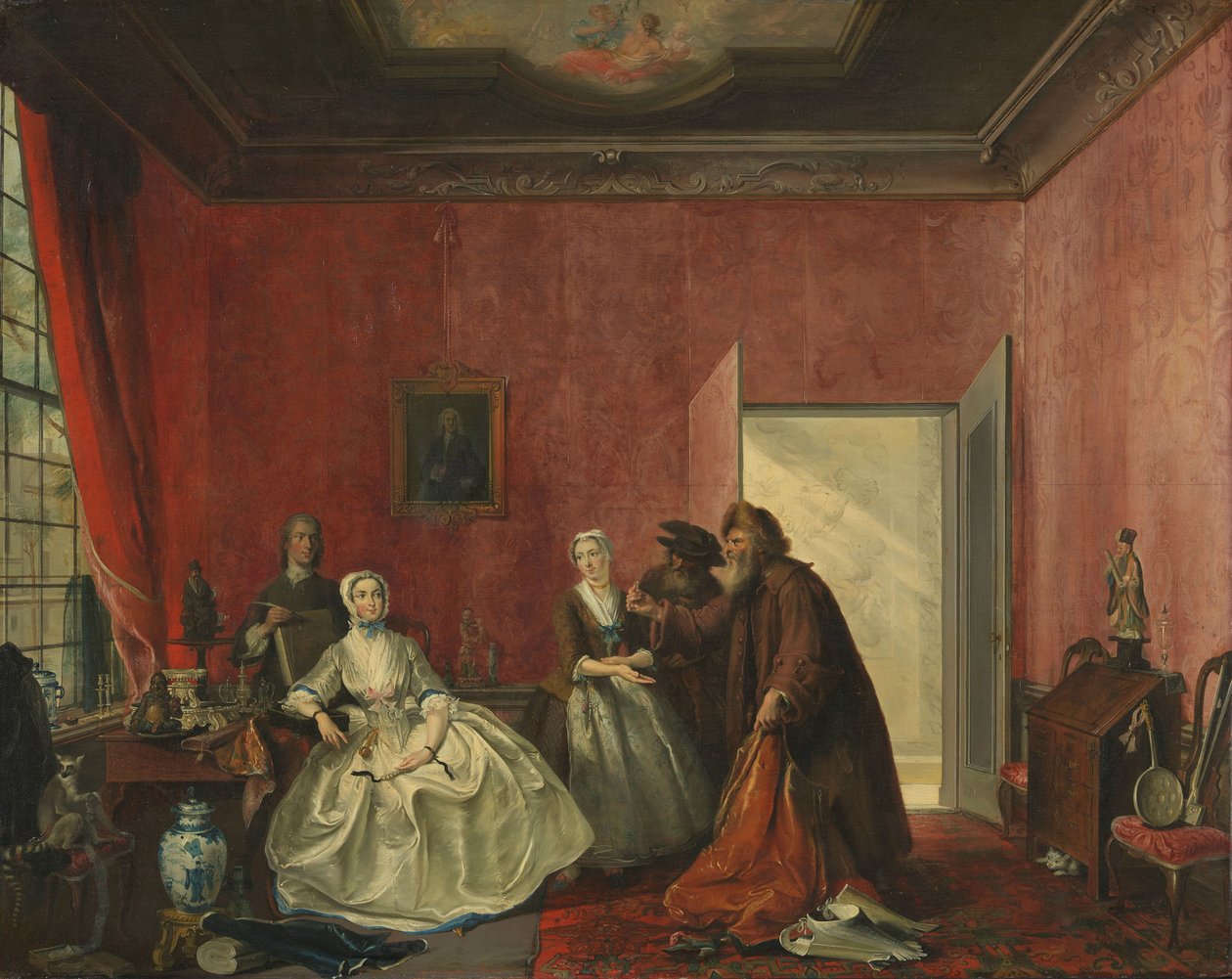 Joanna a židovští obchodníci od Cornelis Troost (signed by artist)