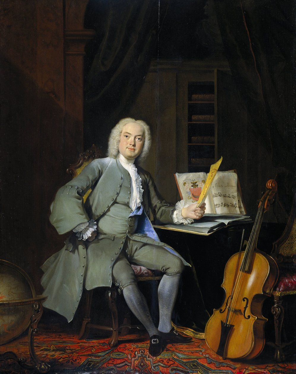 Portrét člena rodiny Van der Mersch Portrét člena rodiny Van der Mersch od Cornelis Troost (signed by artist)