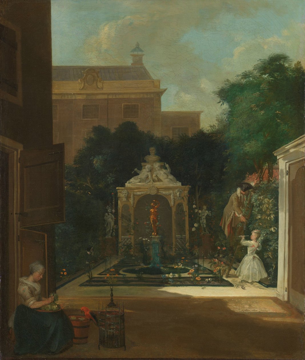 Amsterdam Canal House Garden Městská zahrada v Amsterdamu od Cornelis Troost