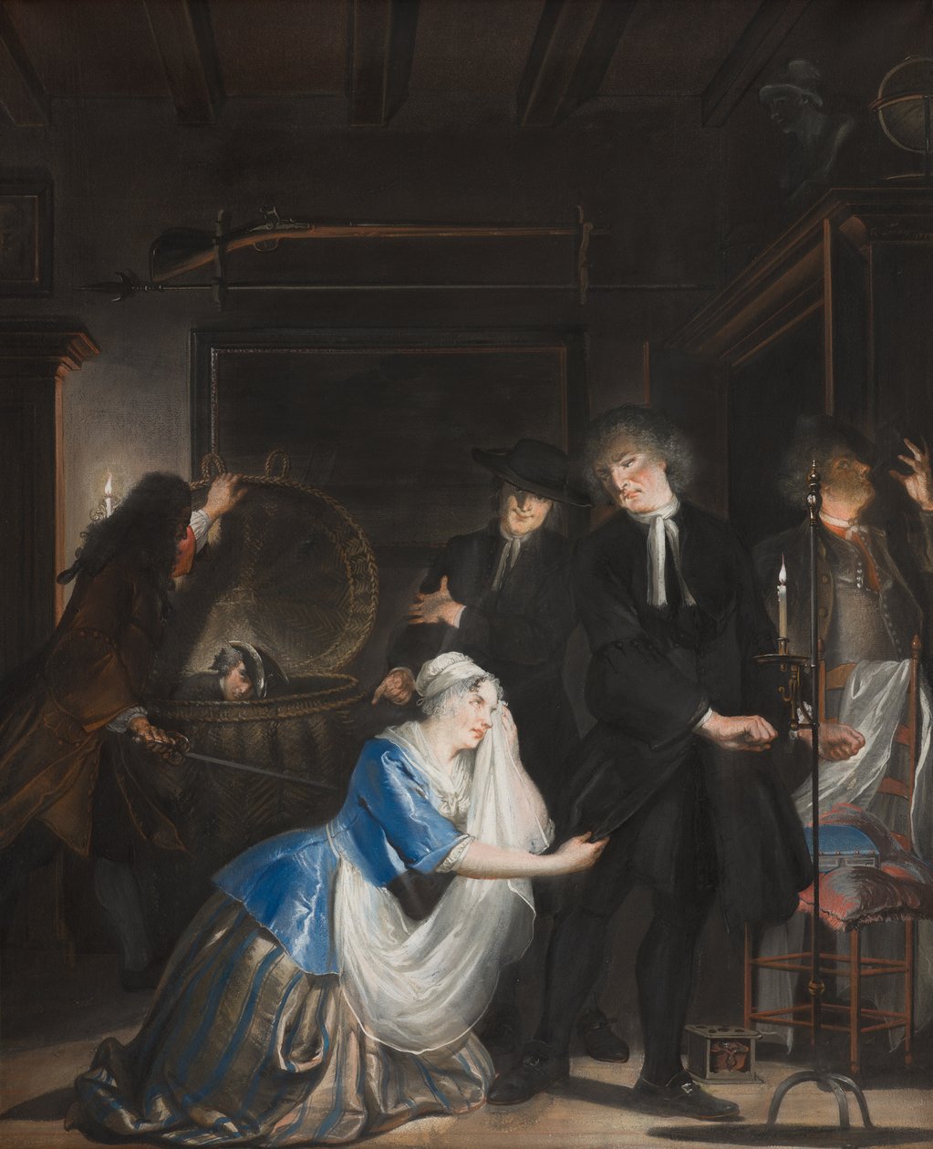 Objevena falešná ctnost: Objev Volkerta v prádelním koši, 1739 od Cornelis Troost