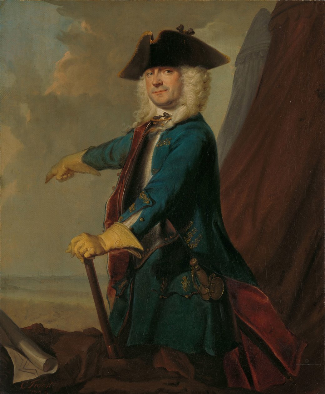 Gerrit Sichterman (1688-1730). Proviantní generál kavalérie, plukovník pěšího pluku Oranje-Groningen, velitel Grave od Cornelis Troost