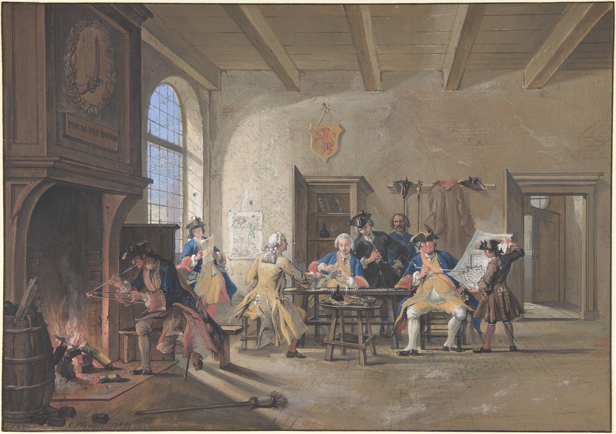 Scéna ve strážnici od Cornelis Troost