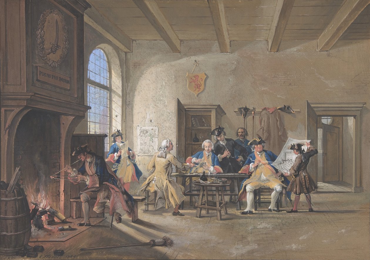 Scéna ze strážnice, 1744. od Cornelis Troost