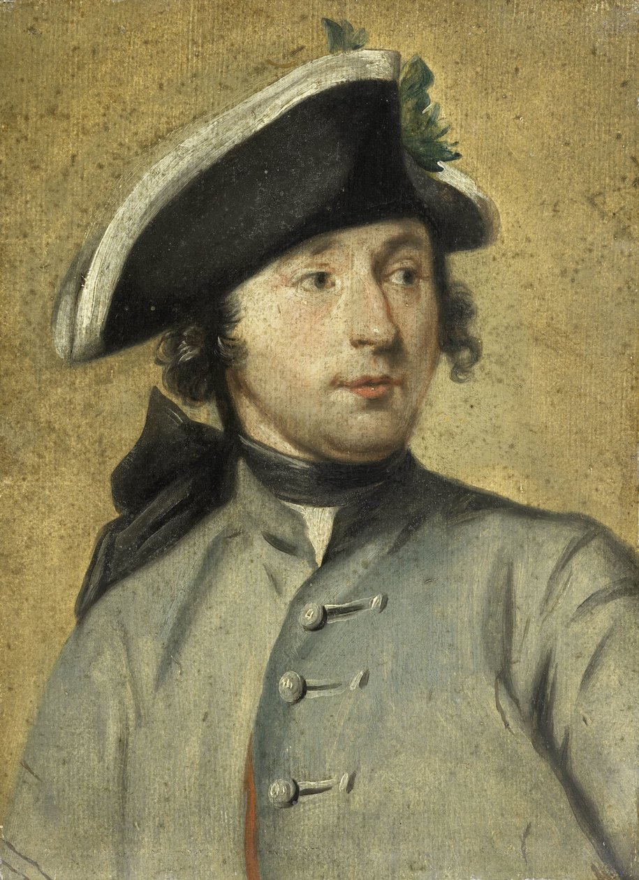 Portrét Ludolfa Backhuysena II., malíře a dragouna, vnuka námořního malíře Ludolfa Backhuysena I. od Cornelis Troost