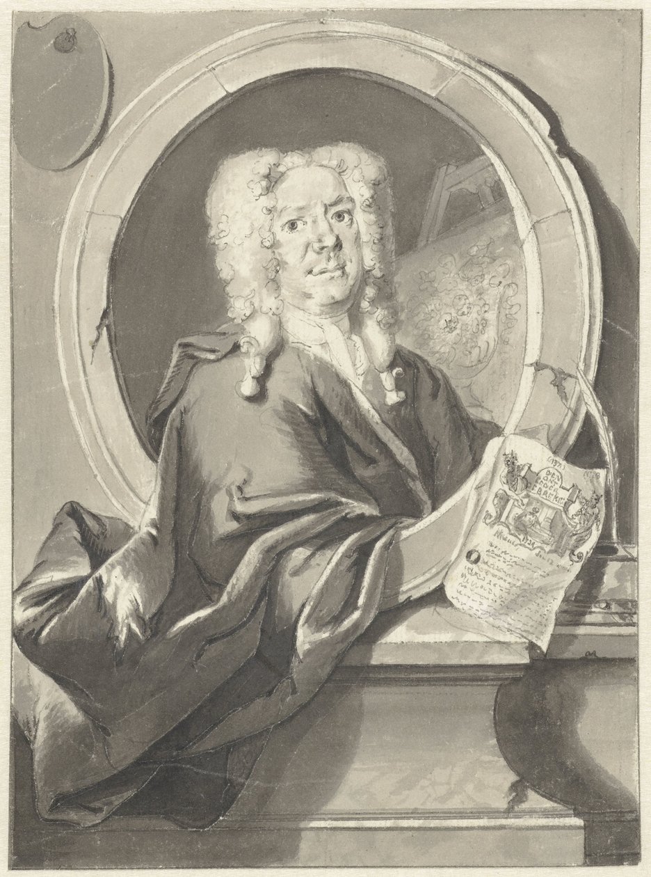 Portrét Jacoba Campo Weyermana v medailonu od Cornelis Troost