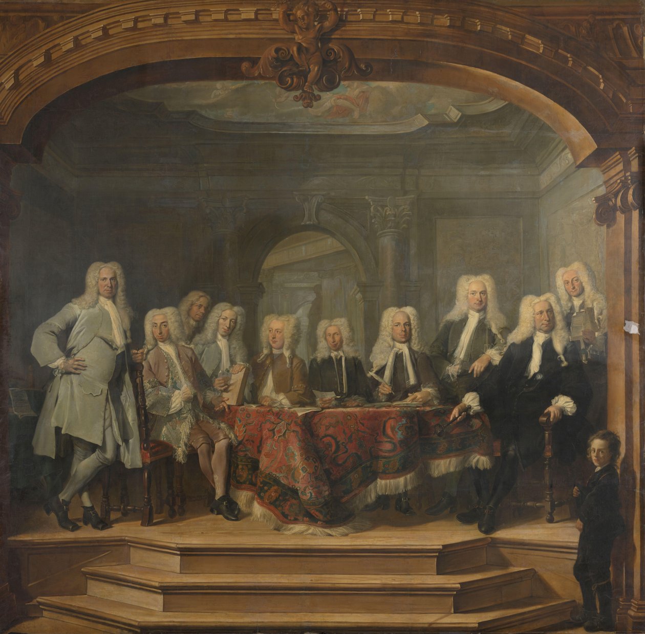 Regenti sirotčince sirotčince Almoezeniers v Amsterdamu, 1729 od Cornelis Troost