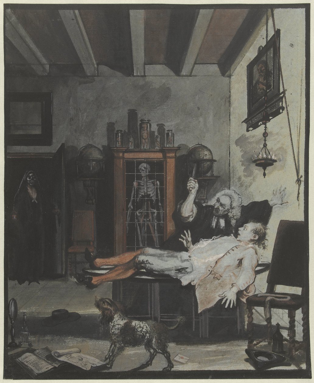 Scéna z komedie Krispijn Medicine od Cornelis Troost