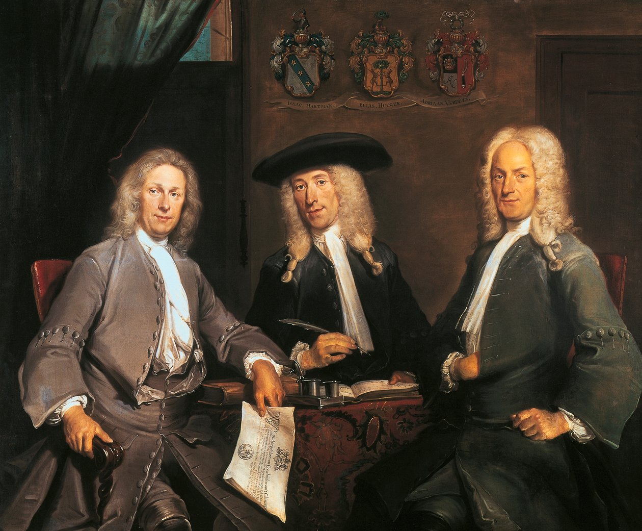 Tři guvernéři cechu chirurgů v Amsterdamu od Cornelis Troost
