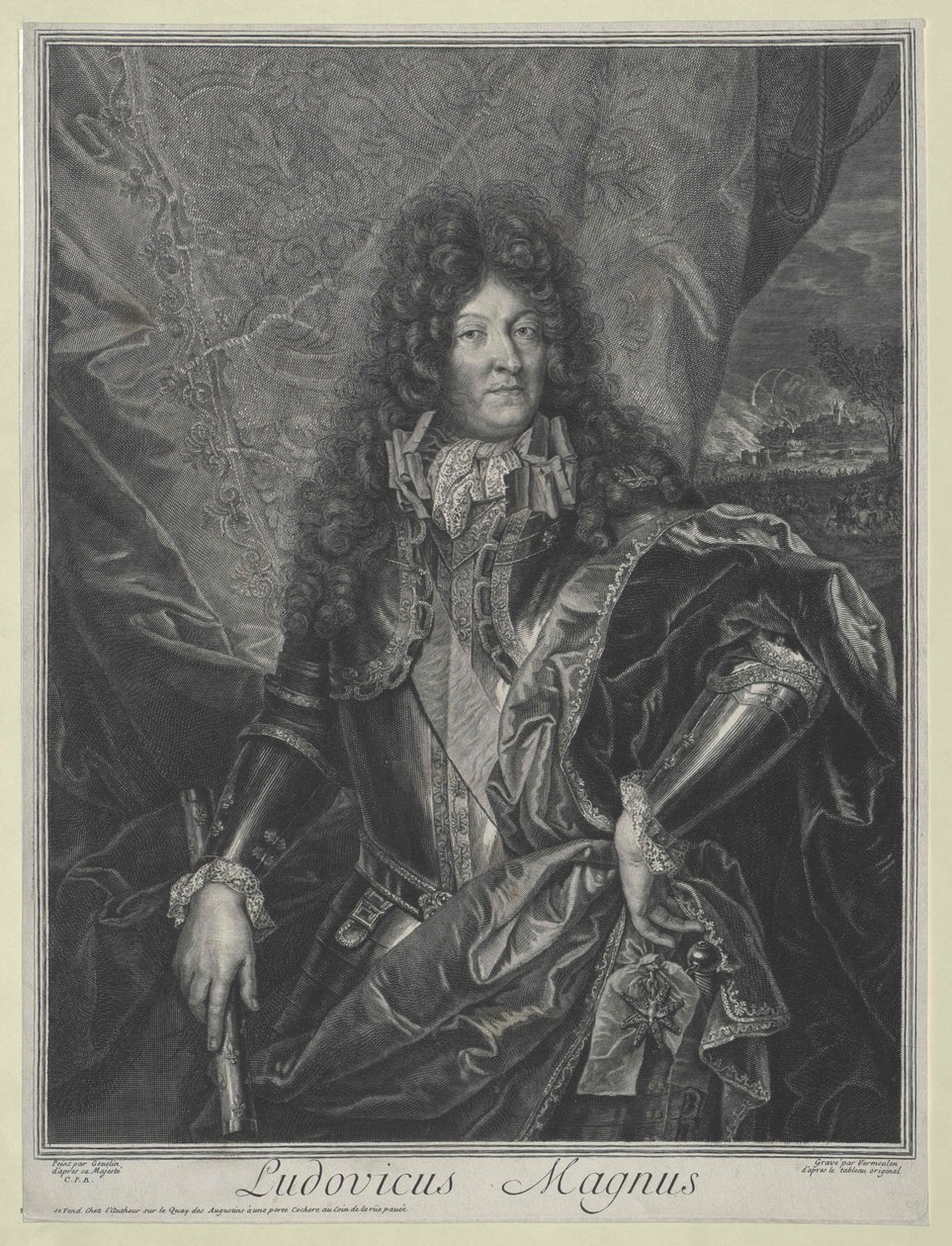 Francouzský král Ludvík XIV (rytina) od Cornelis Vermeulen