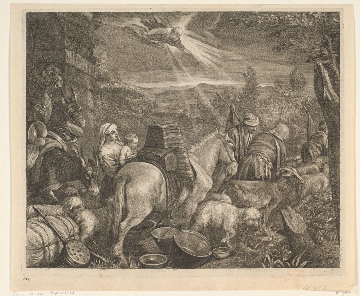 Abraham opouští Háran Chelations (název série) od Cornelis Visscher (II)