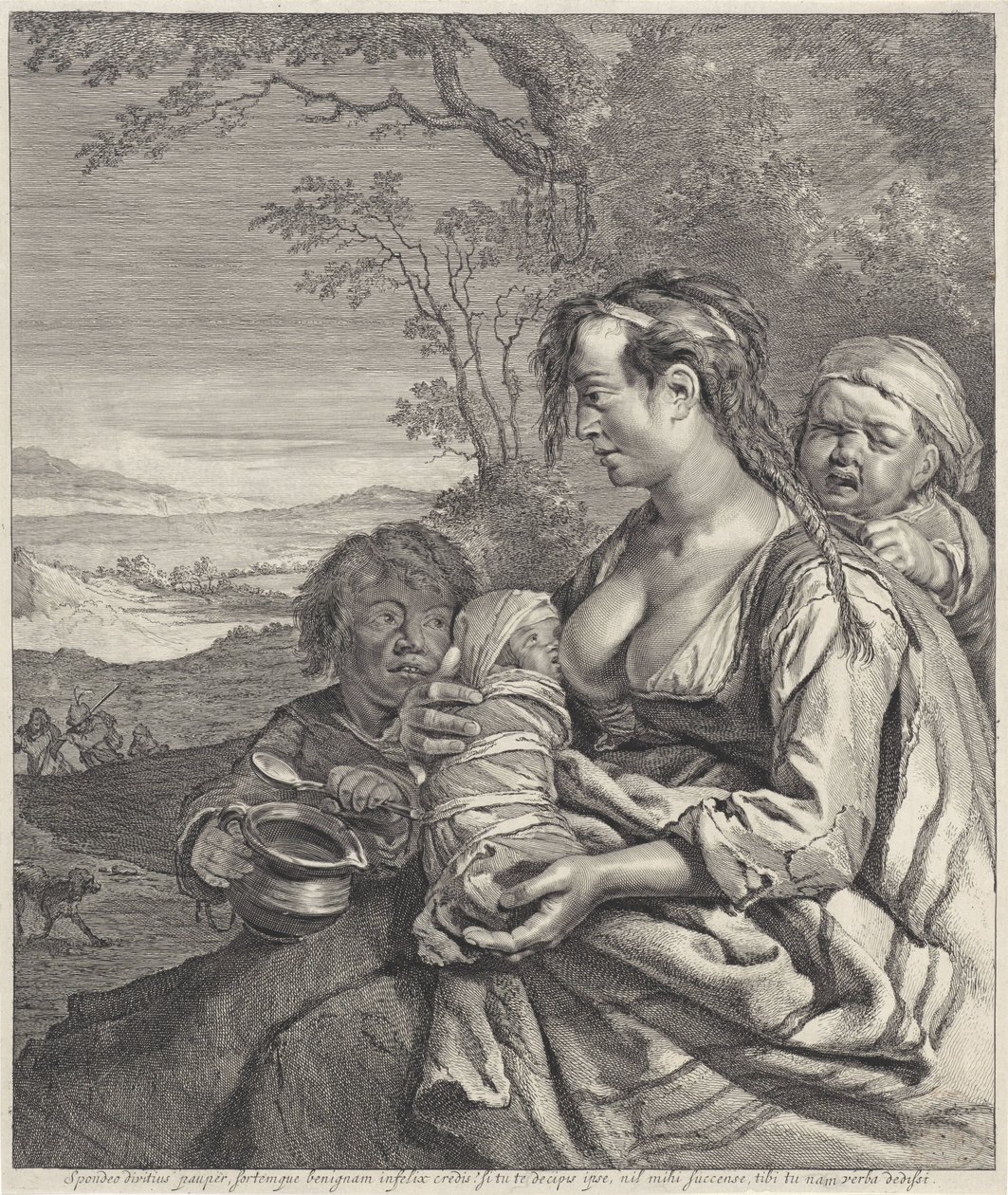 Heidi Slibuji, že čím bohatší chudí (...), slova, která jsem dal (titul na předmětu) od Cornelis Visscher (II)