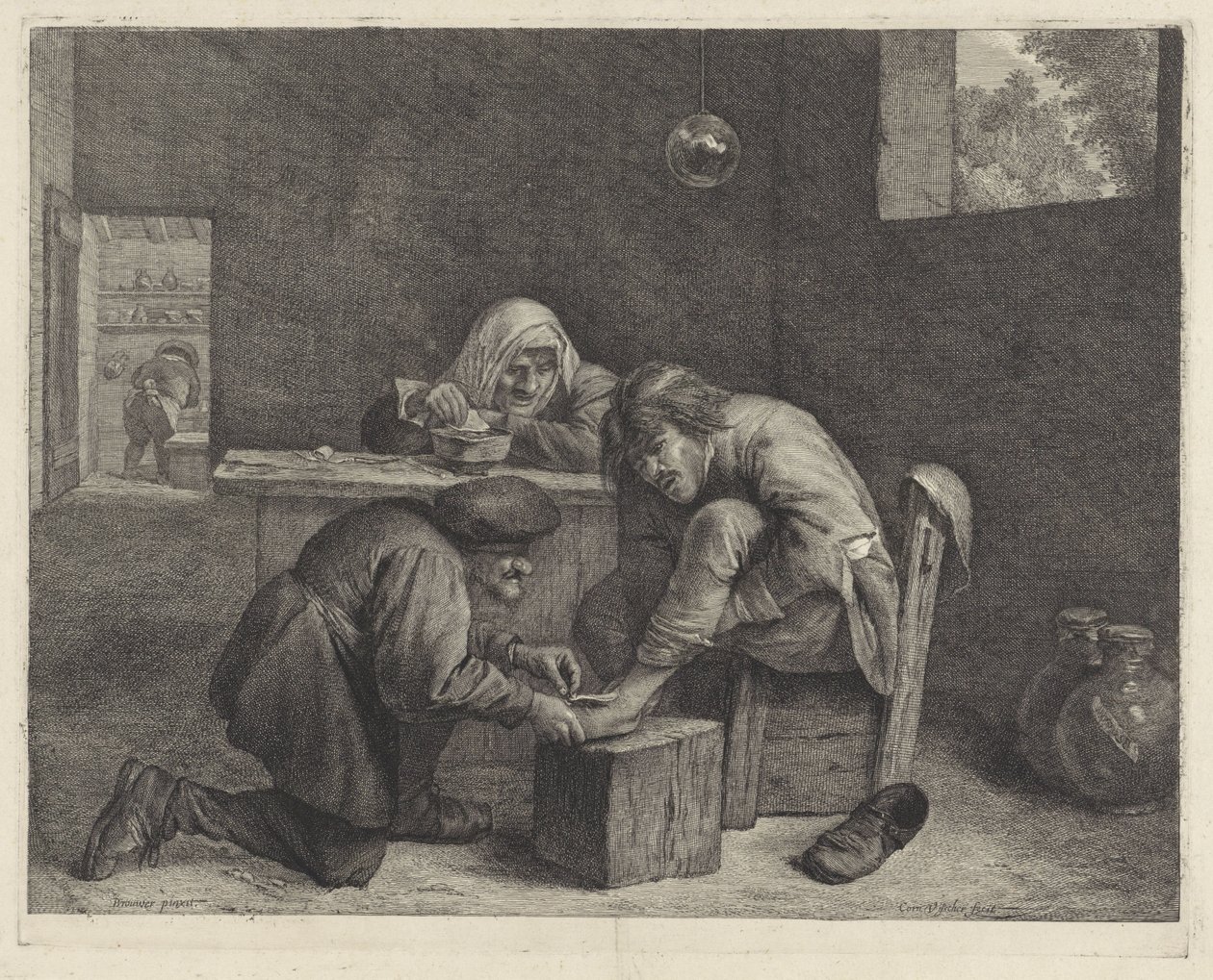 Muž u lékaře od Cornelis Visscher (II)