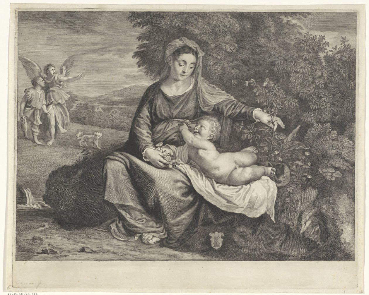 Marie s dítětem a Tobiáš a anděl od Cornelis Visscher (II)