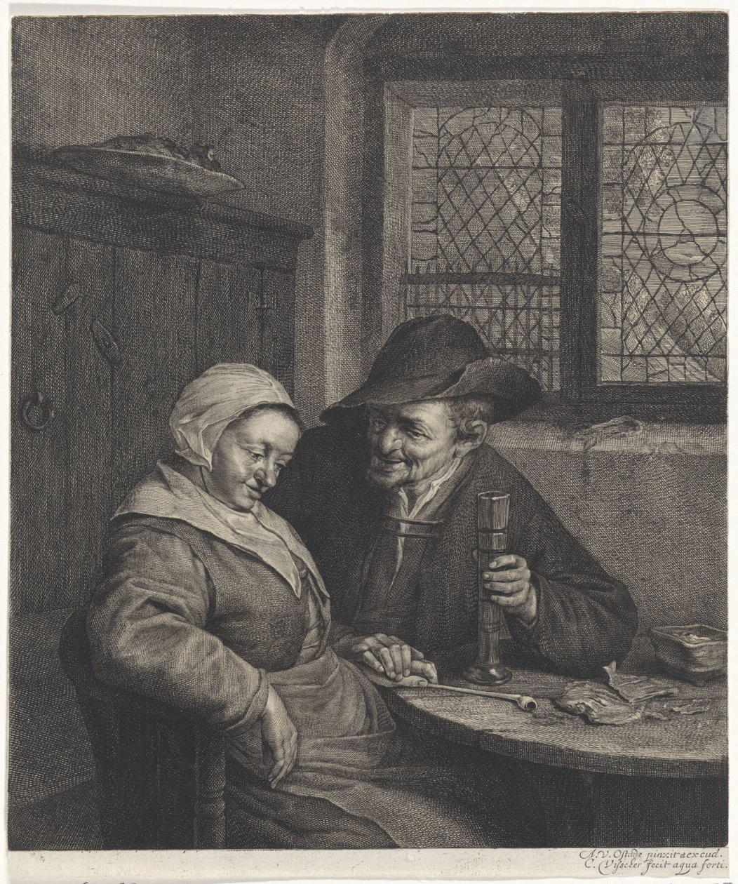 starý pár Slaný Scholletje od Cornelis Visscher (II)