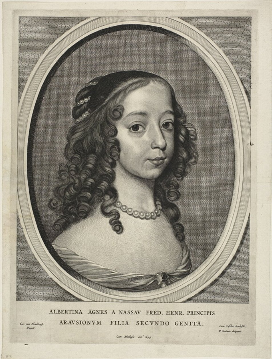 Albertine Agnes, princezna oranžská Nassau, z devíti portrétů od Cornelis Visscher