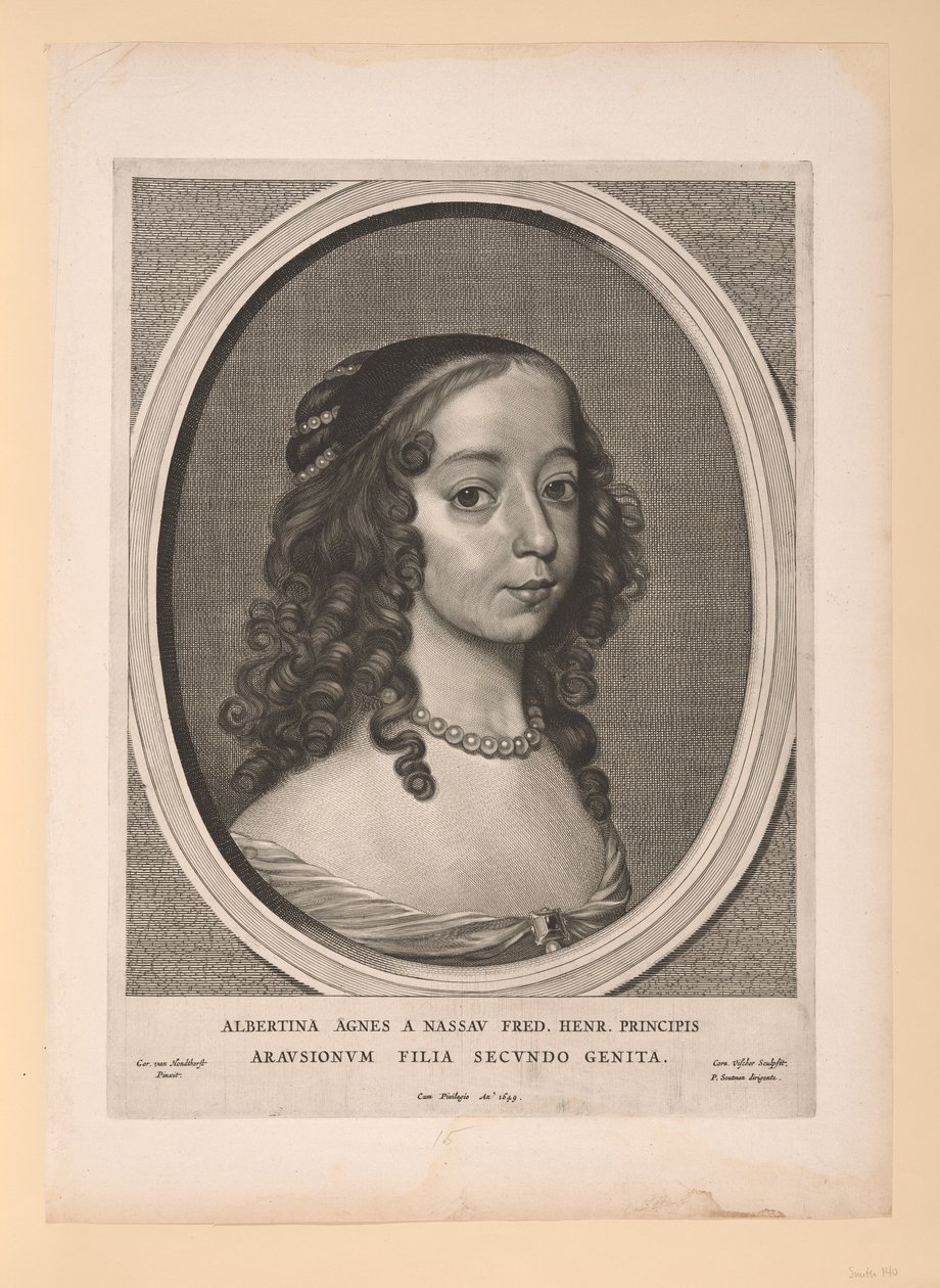Albertine Agnes, princezna oranžská Nassau, z devíti portrétů od Cornelis Visscher
