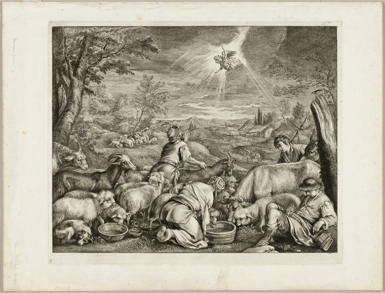 Anděl urychlující Abrahama od Cornelis Visscher