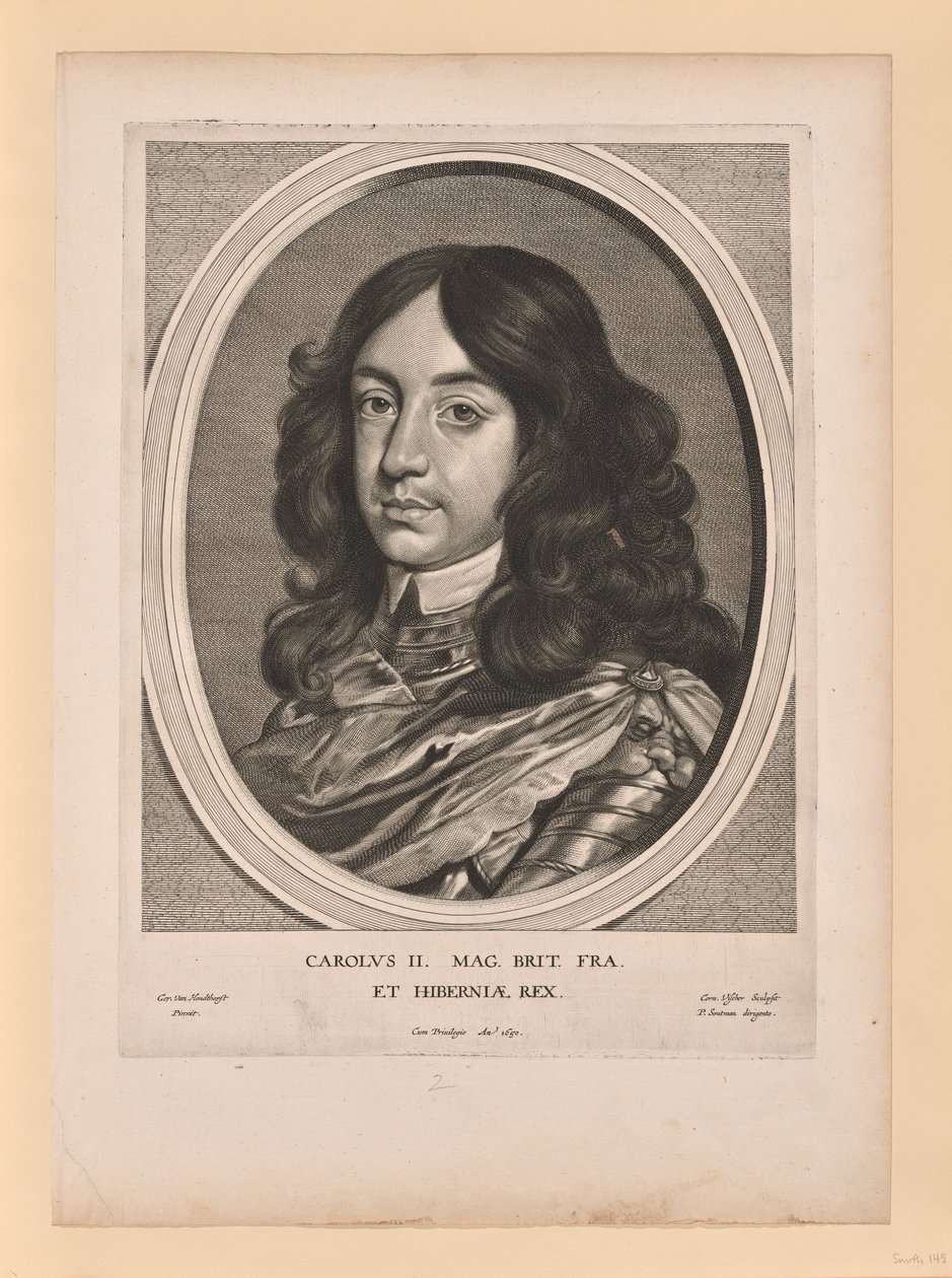 Karel II., anglický král, z knihy Effigies Variae... od Cornelis Visscher
