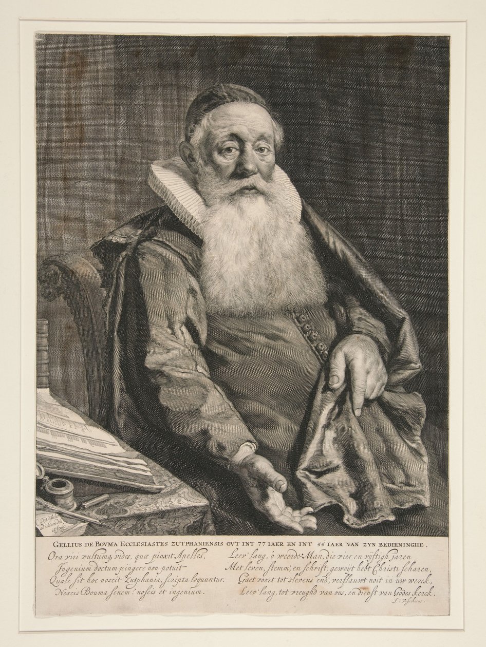 Gellius de Bouma, kazatel evangelia v Zutphenu od Cornelis Visscher