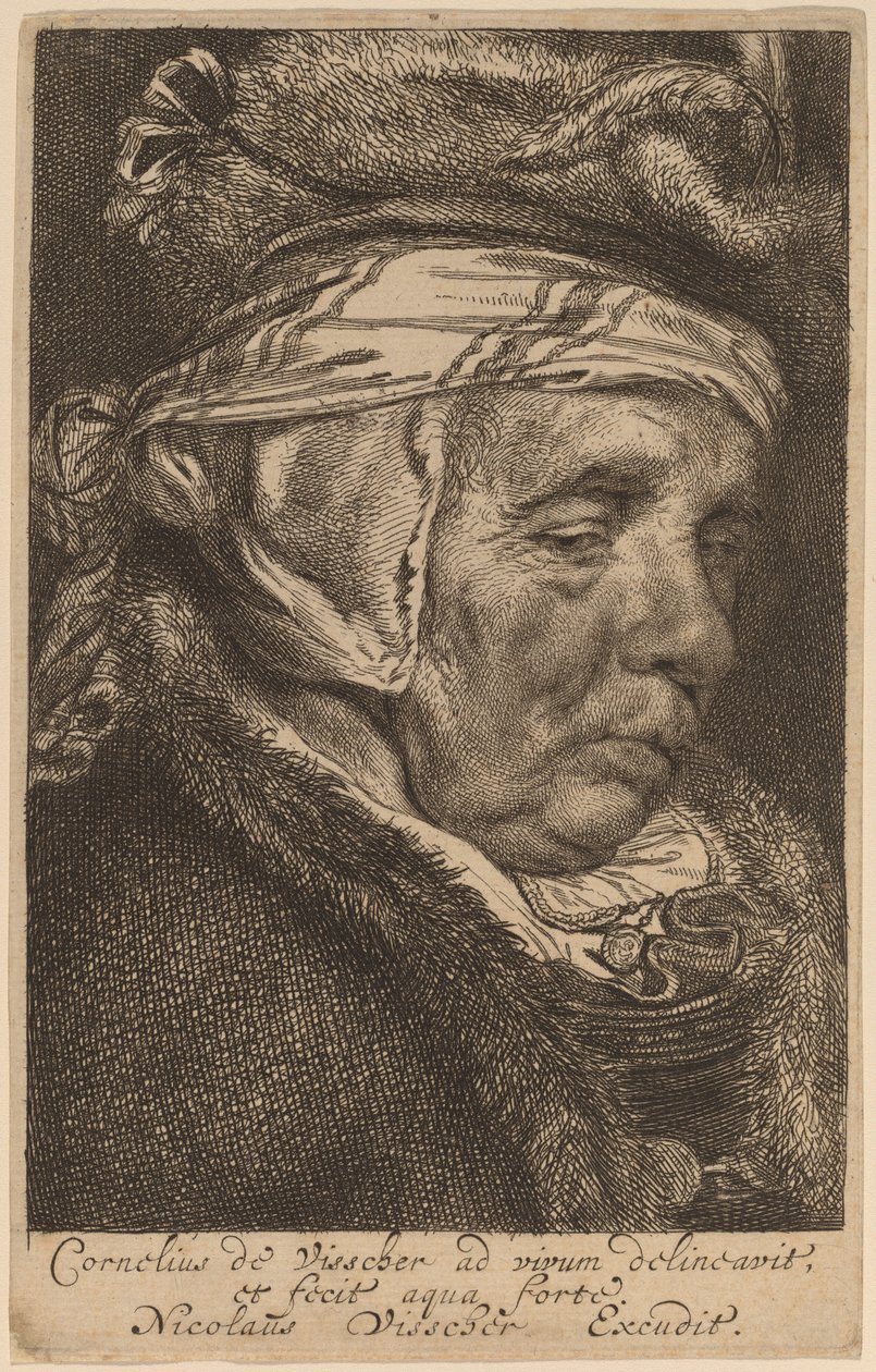 Hlava staré ženy (Visscherova matka) od Cornelis Visscher
