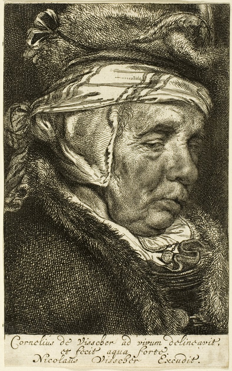 Hlava staré ženy (tzv. portrét Visscherovy matky) od Cornelis Visscher