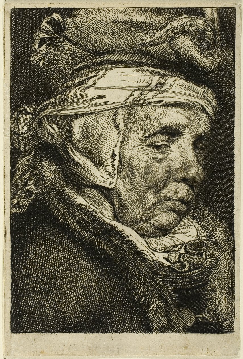 Hlava staré ženy od Cornelis Visscher
