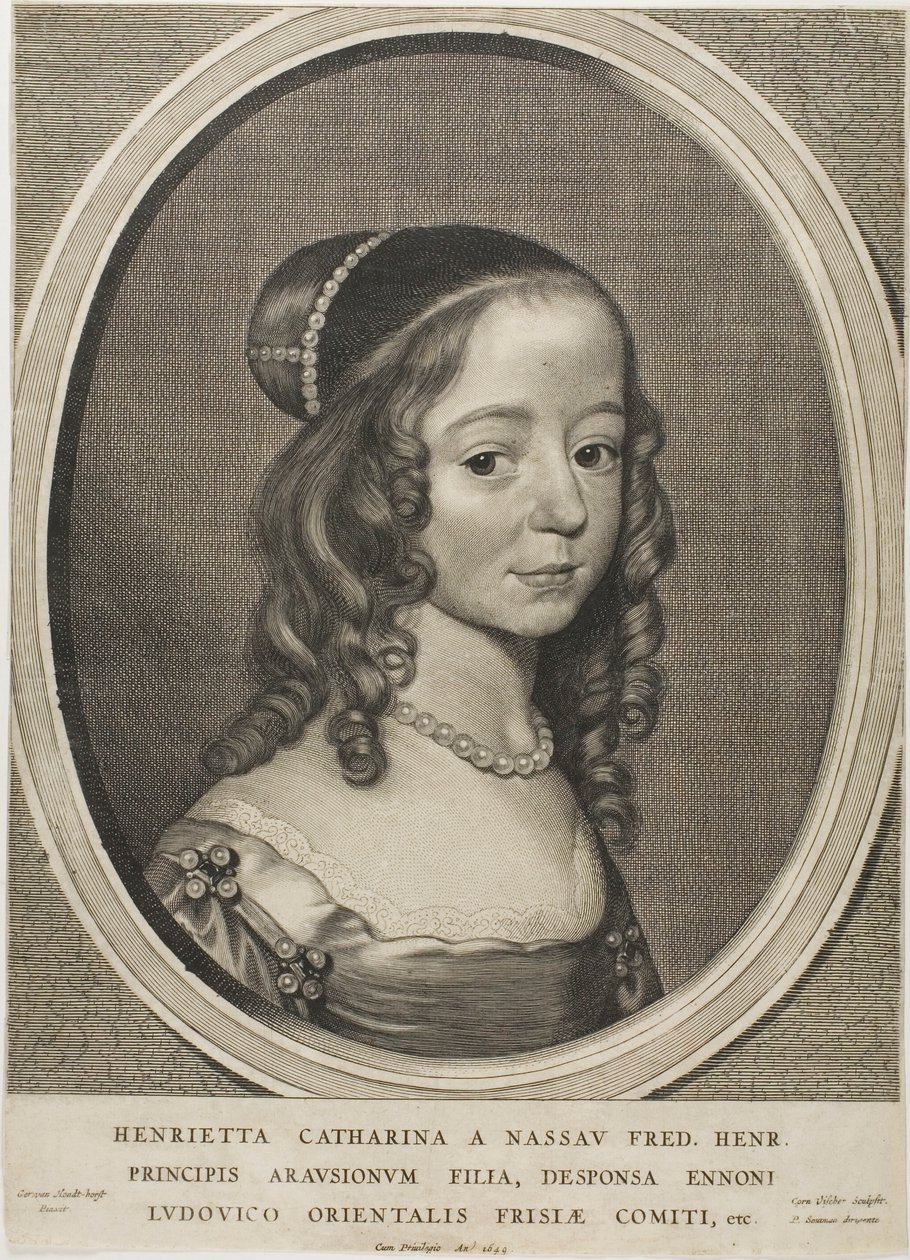 Henrietta Catharina, princezna Oranžská Nassau, z devíti portrétů od Cornelis Visscher
