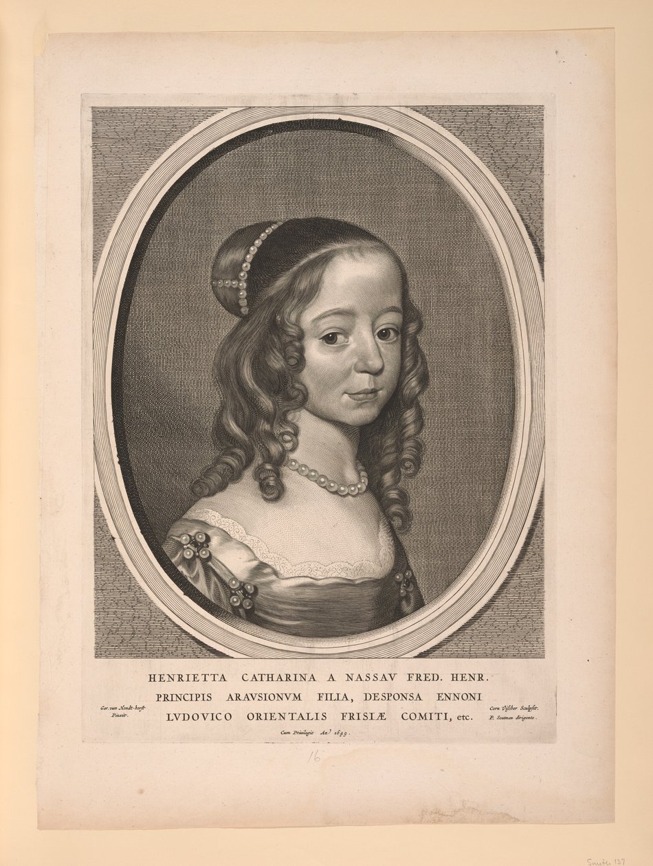 Henrietta Catharina, princezna Oranžská Nassau, z devíti portrétů od Cornelis Visscher