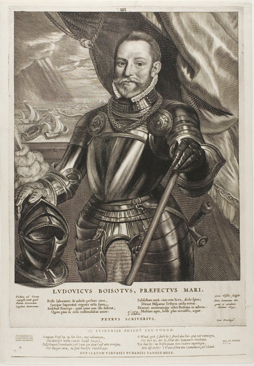 Lodewijk Boisot, admirál Zeelandu, deska 4 z Quatuor Personae od Cornelis Visscher