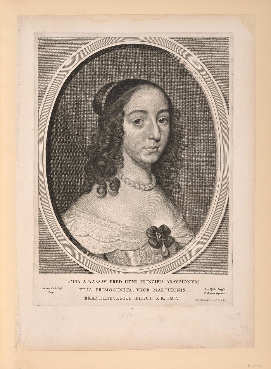 Louise Henrietta, princezna Oranžská Nassau, z knihy Devět portrétů od Cornelis Visscher