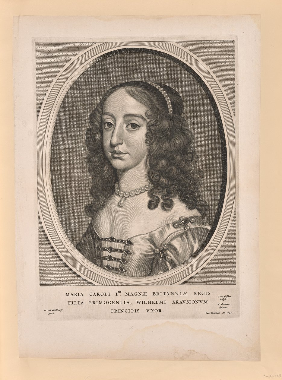 Marie Stuartovna, manželka Viléma II., z devíti portrétů od Cornelis Visscher