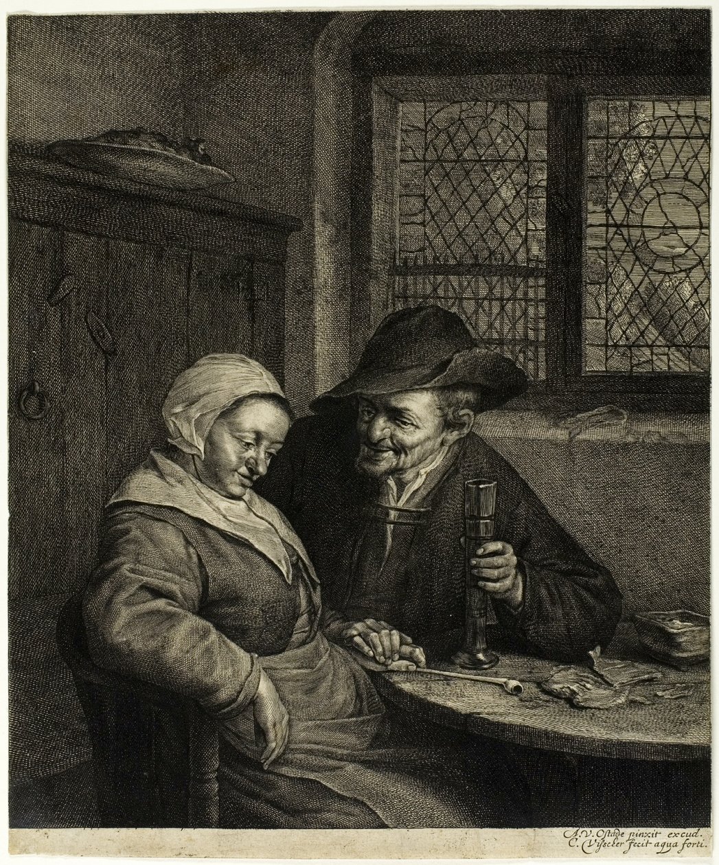 Starý muž a žena od Cornelis Visscher