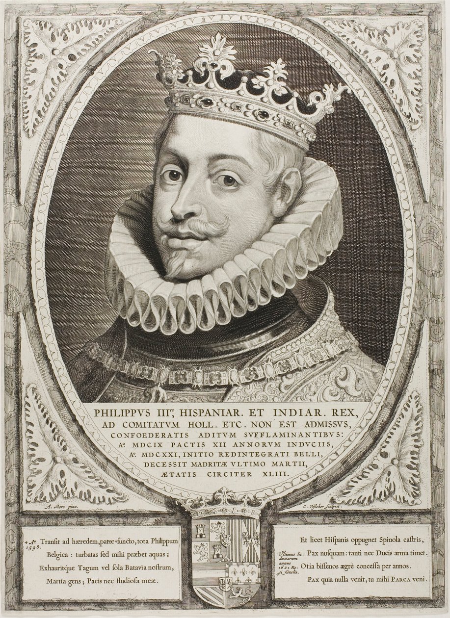 Filip III., král španělský, z Principes Hollandiae, Zelandiae, et Frisiae od Cornelis Visscher