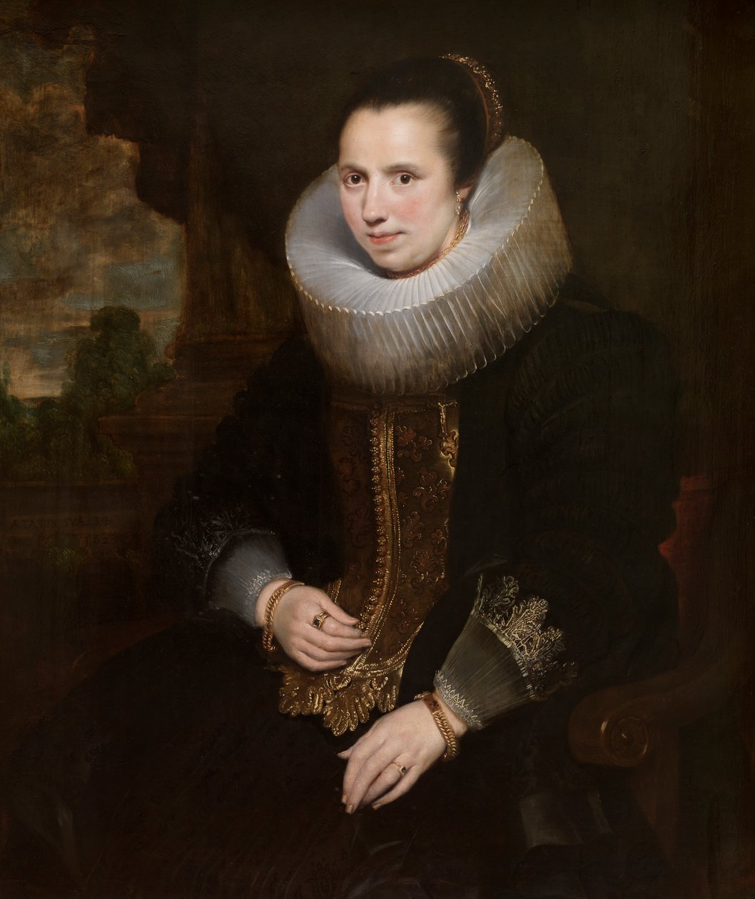 Elisabeth Hoegaerts (olej na plátně) (pár k 471109) od Cornelis de (attr. to) Vos