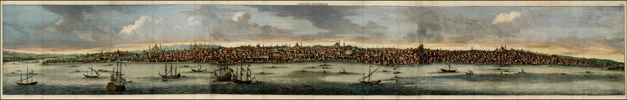 Kolorovaný pohled na Konstantinopol z roku 1698 od Cornelise De Bruyna od Cornelis de Bruijn