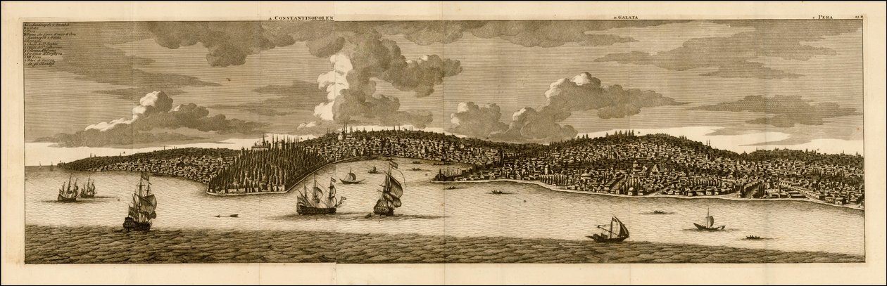 Pohled na Konstantinopol z roku 1698, Cornelis De Bruyn od Cornelis de Bruijn