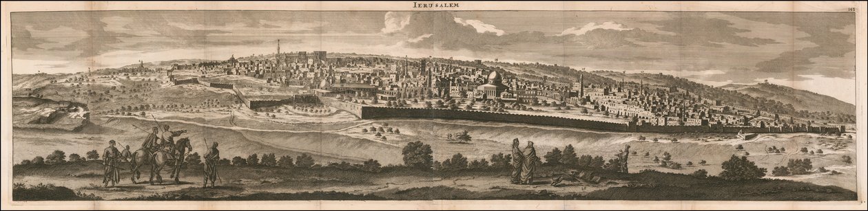 Pohled na Jeruzalém z roku 1698, Cornelis De Bruyn od Cornelis de Bruijn