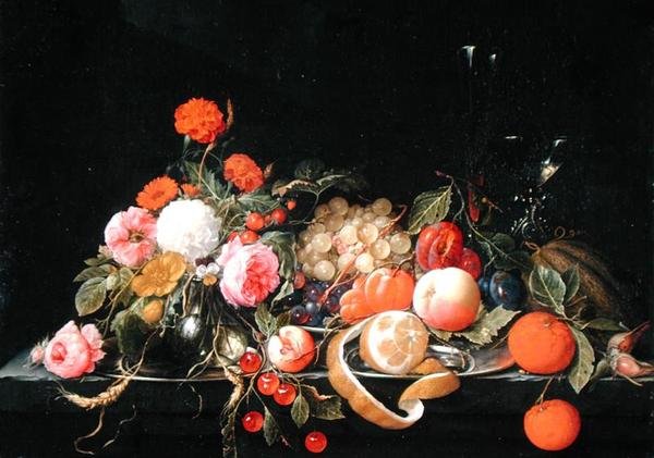 Květiny a zátiší (olej na plátně) od Cornelis de Heem