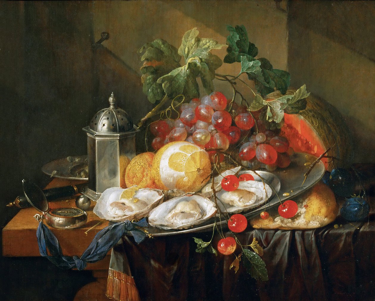 Zátiší se snídaní - Zátiší se snídaní, od Heem, Cornelis, de (1631-1695). olej na dřevo od Cornelis de Heem