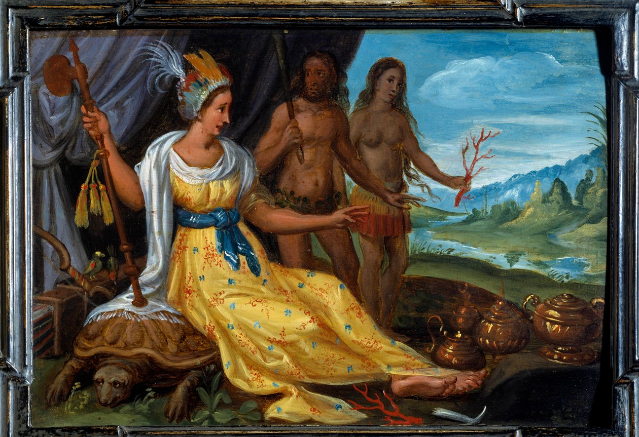 Čtyři části světa: Amerika. Obraz Cornelis De Baellieur (1607-1671), vlámská škola od Cornelis de I Baellieur