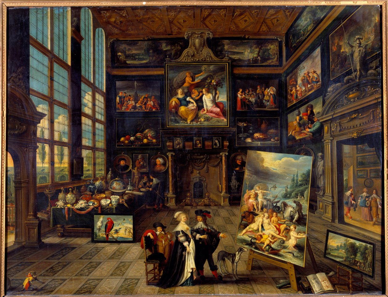 Vnitřní pohled na galerii obrazů a uměleckých děl Obraz Cornelis de Baellieur (1607-1671) 1637 Sun. 0,99 x 1,23 m od Cornelis de I Baellieur