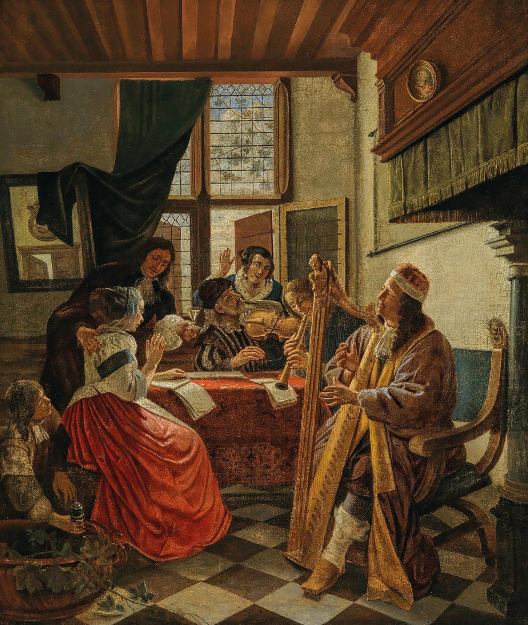 Hudební společnost v interiéru, 70. léta 17. století. od Cornelis de Man