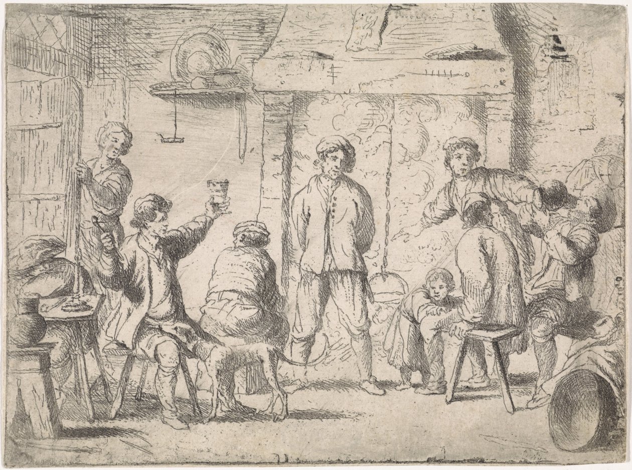 Farmáři v hostinci Žánrové scény (název seriálu) od Cornelis de Wael