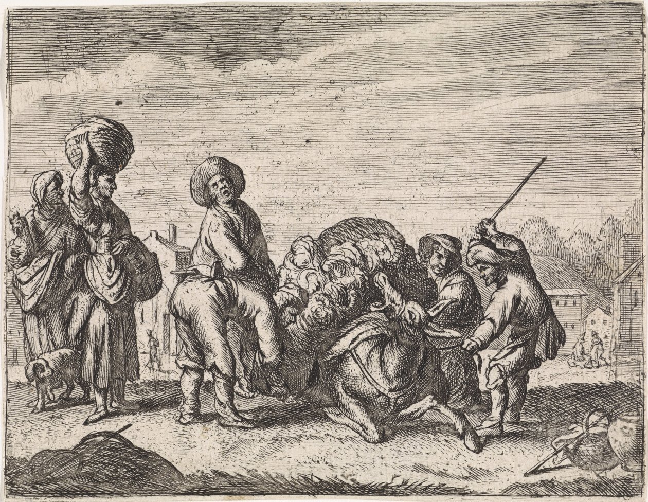 Brečící osel Žánrové scény (název seriálu) od Cornelis de Wael