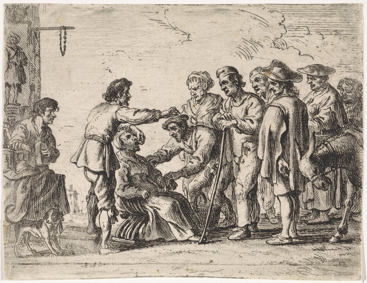 šarlatán Žánrové scény (název seriálu) od Cornelis de Wael