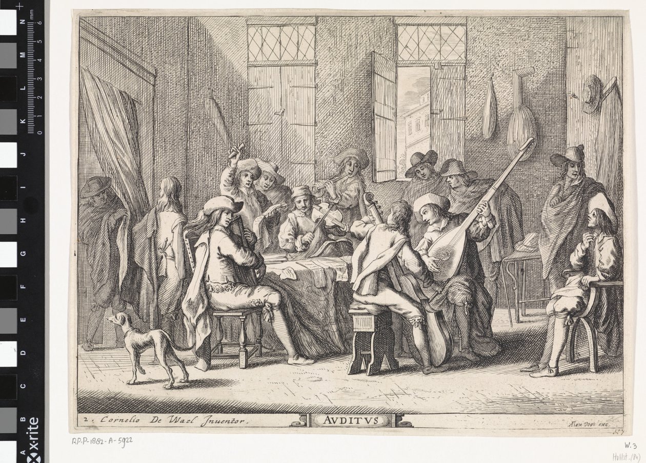 sluch Avditvs (název na objektu) Pět smyslů (název série) od Cornelis de Wael