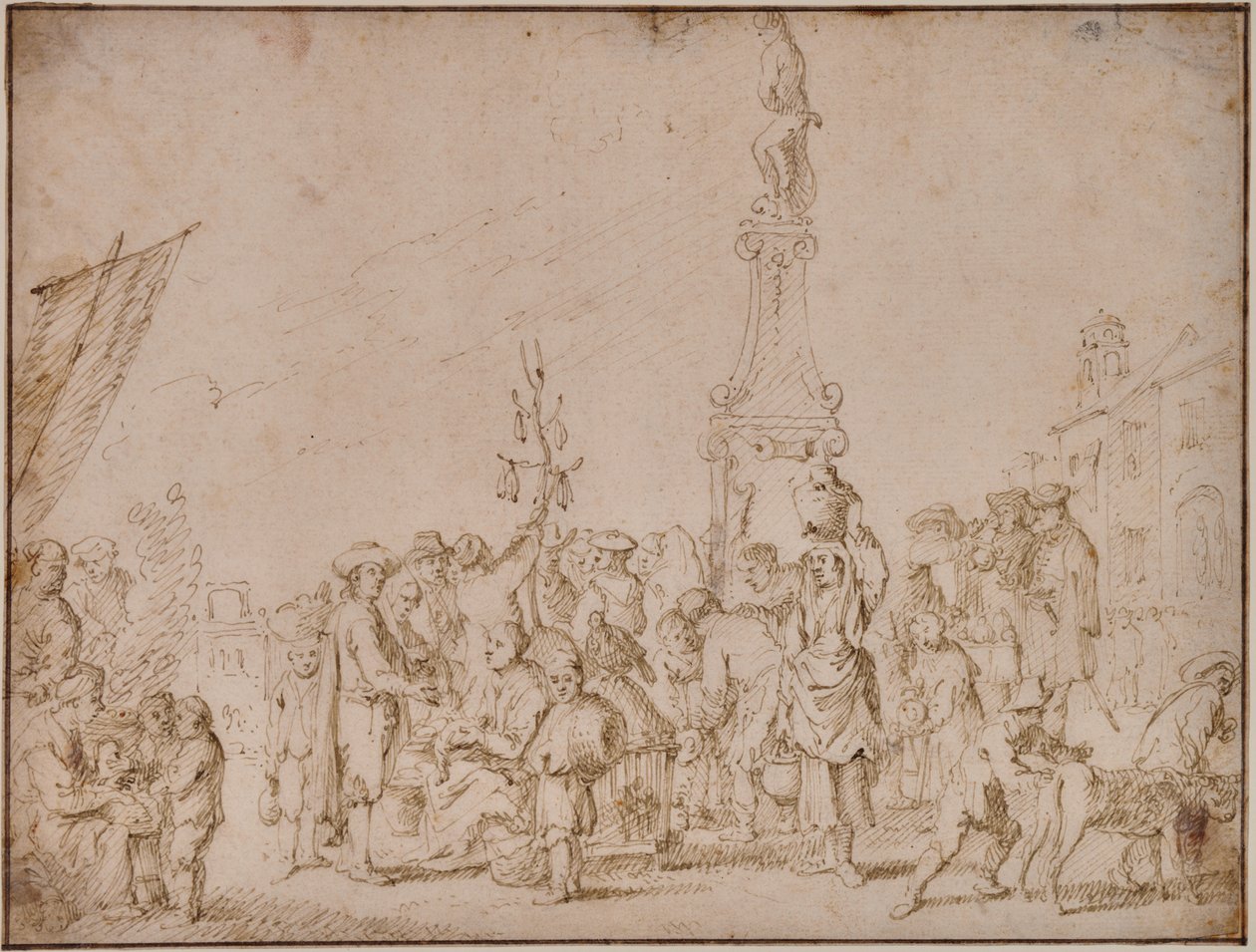 Italská tržní scéna od Cornelis de Wael